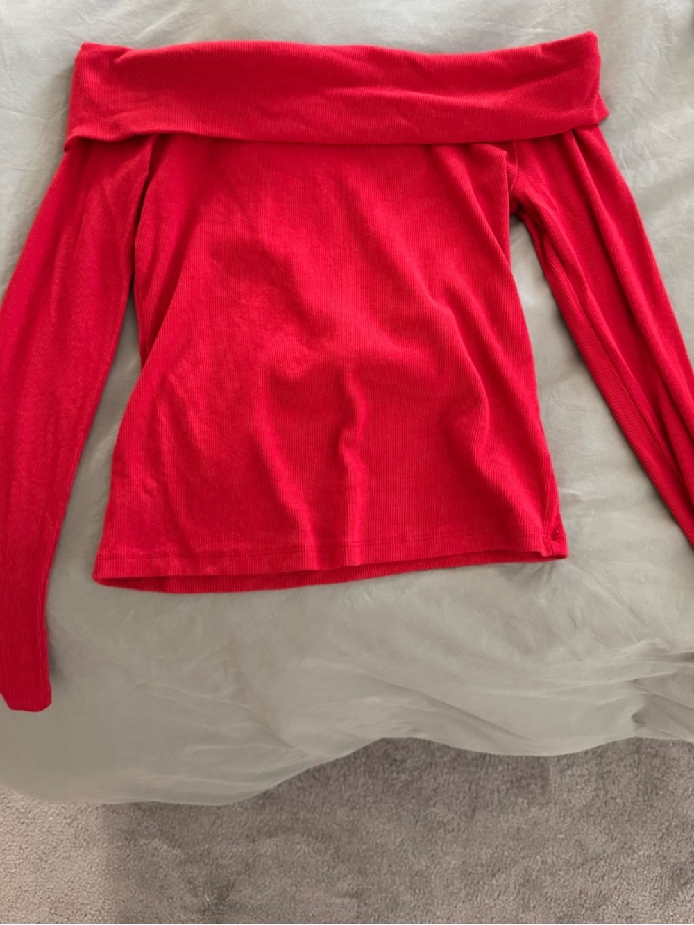 GAP Ribbed Crewneck Top - Red